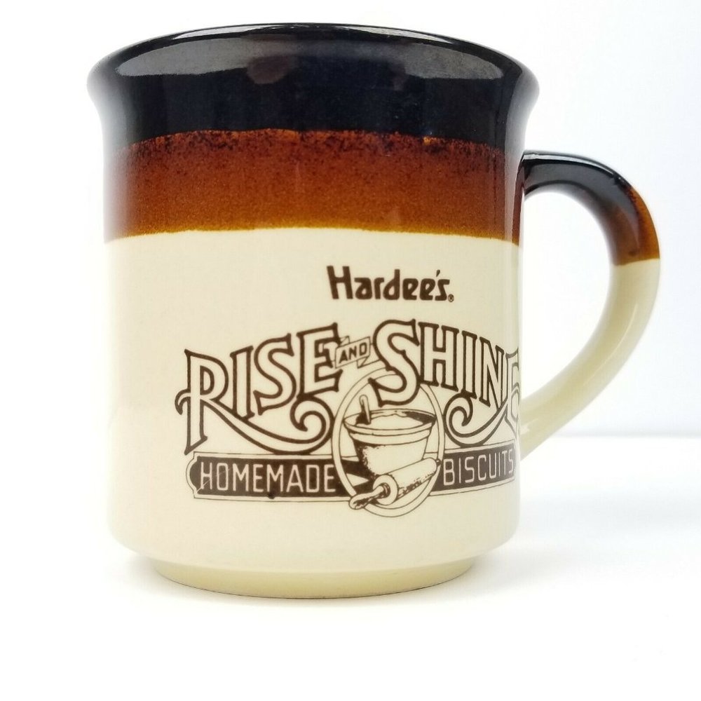 Hardee's Rise and Shine Coffee Mug Homemade Biscuits Brown Restaurant Breakfast